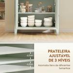 Aparador com Gaveta e Armário de 2 Níveis com Prateleira Ajustável Base Elevada e Amplo Tampo 80x40x90 cm Verde Claro