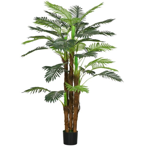 Planta Artificial Decorativa 160 cm Palmeira Artificial com Vaso e Folhas para Interior Verde