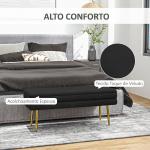 Baú de Arrumação para Quarto 39 L em Veludo com Pés de Aço 100x37,5x42 cm Preto
