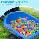 Quadriciclo Elétrico para Crianças com Reboque Bateria 6V de 18 - 36 Meses com Velocidade 2,5 km/h 106x41,5x48,5 cm Azul