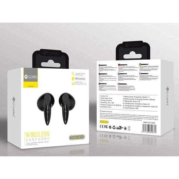 TWS-W15 Auriculares Negro Bluetooth Airpods
