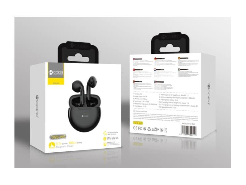 TWS-W5 Auriculares Negro Bluetooth Airpods