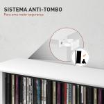 Estante Estreita para CDs e DVDs com 8 Compartimentos Prateleiras Ajustáveis 58x24x126,3 cm Branco