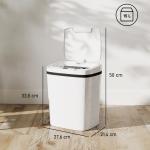 Balde de Lixo Automático 15L com Sensor Infravermelhos e Modo Manual Anel de Retenção Antimarcas 27,6x21,4x33,5 cm Branco