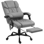 Cadeira de Escritório com Massagem de 6 Pontos Encosto Alto Reclinável Apoio para Pés e Controlo Remoto 66x75x112 - 122 cm Cinza
