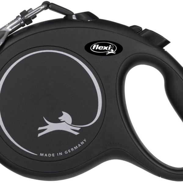Trela Retrátil New Classic Tamanho L p/ Cães (Preto) - FLEXI