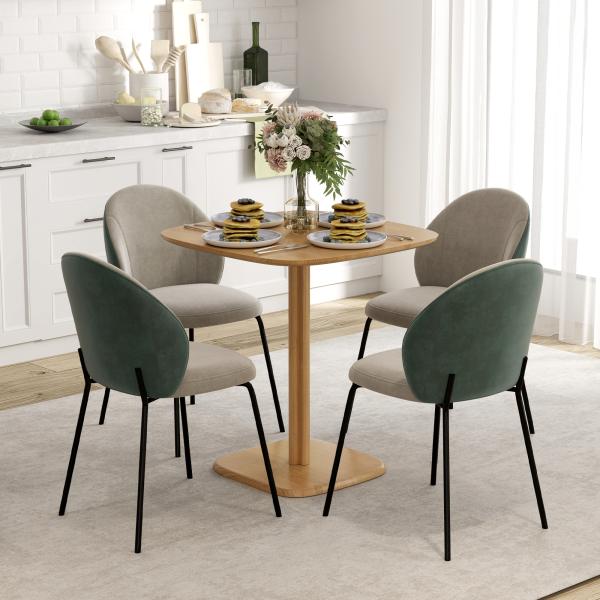 Mesa de Refeição de Madeira Quadrada para 4 Pessoas Base Quadrada para Espaços Pequenos 70x70x75 cm Madeira