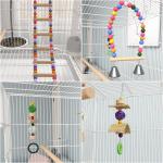Gaiola para Pássaros com Rodas com 4 Comedouros 3 Poleiros Brinquedos Bandeja Amovível e Prateleira 79x49x133 cm Branco