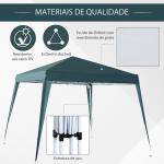 Tenda Dobrável Tenda com Desenho Pop Up para Jardim Campismo Festas Eventos Aço e Oxford 297x297x250 cm Verde