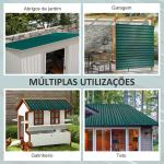 Conjunto de 12 Painéis para Teto de Aço Galvanizado Chapas Perfiladas de Teto 7m² para Abrigo de Ferramentas 129x45cm Verde