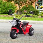 Motocicleta Elétrica Infantil com 3 Rodas Triciclo a Bateria 6V para Crianças de 18 - 36 Meses com Farol Buzina 72x57x56cm Vermelho