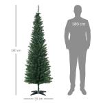 Árvore de Natal Artificial 180cm Ignífugo com 390 Pontas de Ramo PVC Decoração de Natal para Interiores Fácil de Montar Verde