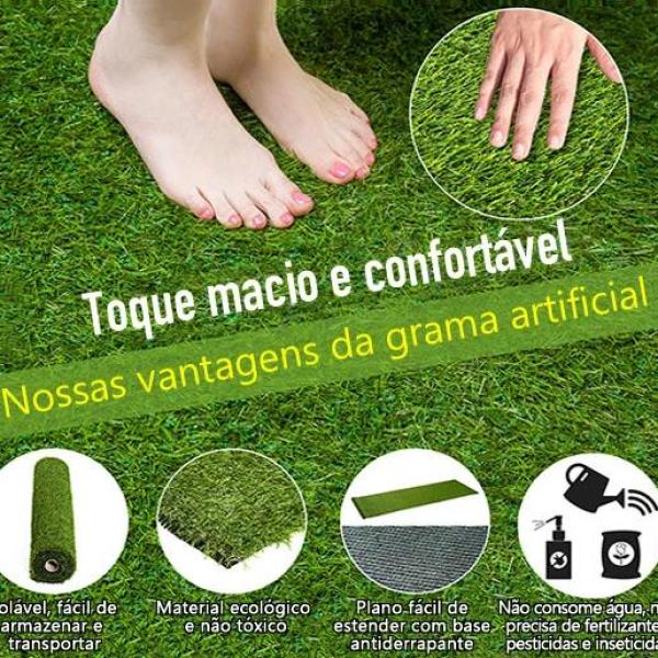 Relva Artificial 25 mm Rolo de Relva Artificial 300x100 cm Realista com Orifícios de Drenagem para Varanda Jardim Pátio Verde