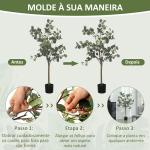 Eucalipto Artificial 150 cm Planta Artificial Decorativa Grande Árvore Artificial de Interior com 230 Folhas Verde