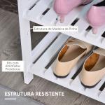 Sapateira de Madeira de 3 Níveis para até 9 Pares de Sapatos para Entrada Corredor Dormitório 70x26x57,5cm Branco