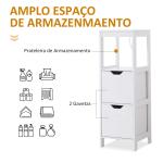 Armário de banheiro com prateleira aberta 2 gavetas 30x30x89 cm Branco