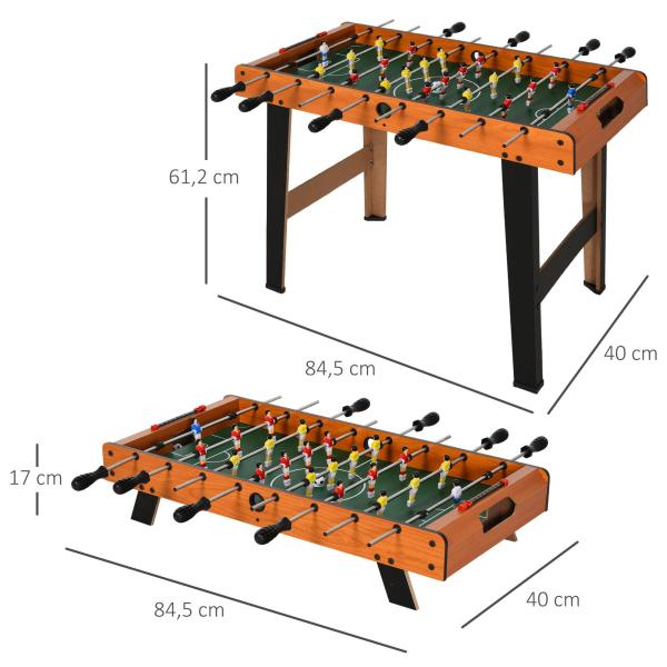 Mesa de matraquilhos com 22 jogadores incluídos 84,5x40x61,2 cm Cor Madeira e Preto