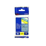 Fita Laminada TZe - 561 Preto Sobre Azul (8 mts/3,6cm) - BROTHER
