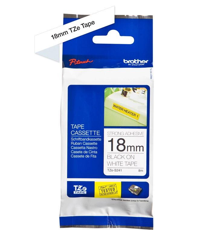 Fita Laminada Super Adesiva p/ Etiquetadora (8 mts/1,8cm) - BROTHER
