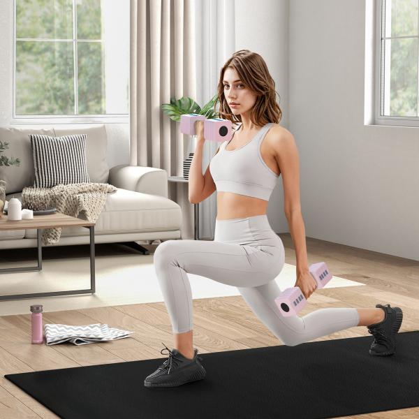 Halteres Ajustáveis 5 kg Conjunto de Halteres com Pega Antiderrapante Conjunto de Halteres para Treino Rosa