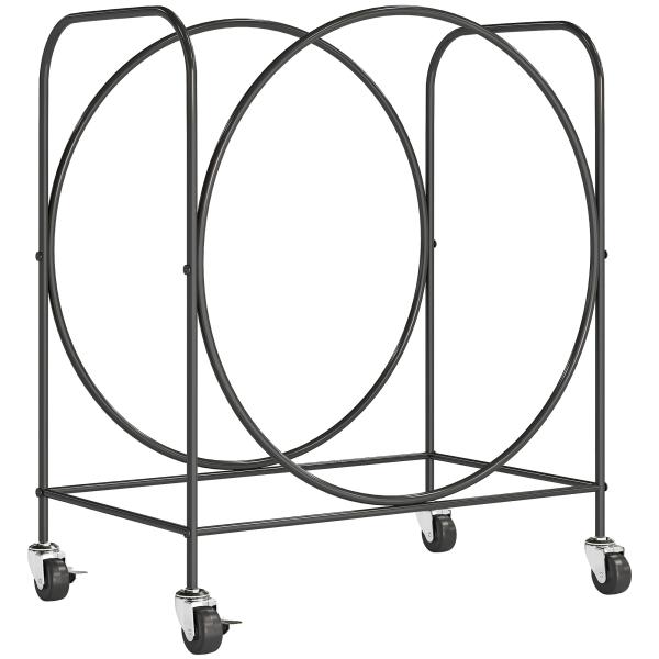 Suporte Metálico para Lenha com Rodas para Interior e Exterior 51x30x60 cm Preto