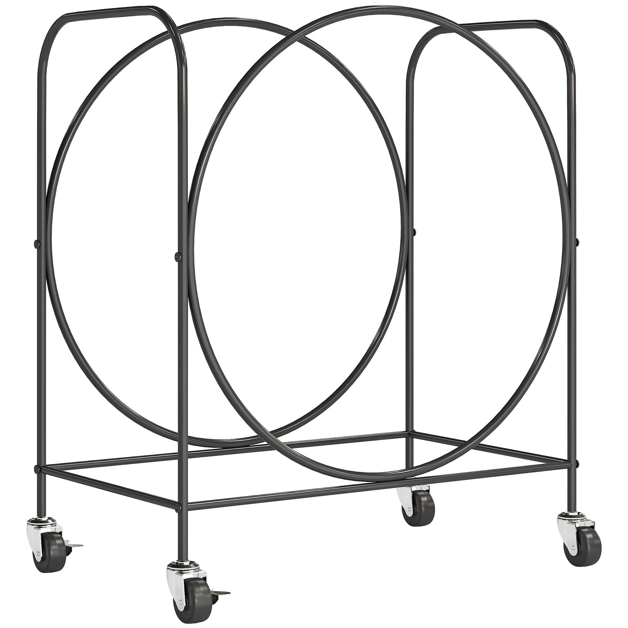 Suporte Metálico para Lenha com Rodas para Interior e Exterior 51x30x60 cm Preto