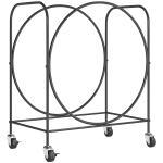 Suporte Metálico para Lenha com Rodas para Interior e Exterior 51x30x60 cm Preto