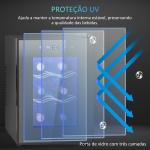 Cave de Vinho para 6 Garrafas com Luz LED Ecrã Tátil Controlo de Temperatura e 2 Prateleiras Ajustáveis 26,5x51,5x39,3 cm Preto