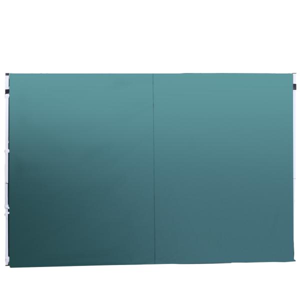 2 Paredes Laterais para Tenda 3x3 m Parede Lateral de Substituição de Tecido Oxford com Janela 300x200 cm Verde