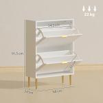 Sapateira Estreita Sapateira para Entrada com Prateleiras Ajustáveis para 12 Pares de Sapatos 60x24x91,5 cm Branco