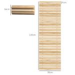 Estrado de Ripas de Madeira Enrolável 120x38 cm Resistente às Intempéries Decoração de Jardim para Praia Festa Natural