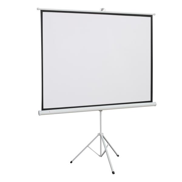 Tela de Projeção Dobrável 84 Polegadas Formato 4:3 com Altura Ajustável para Cinema em Casa Apresentações 180x203 cm Branco
