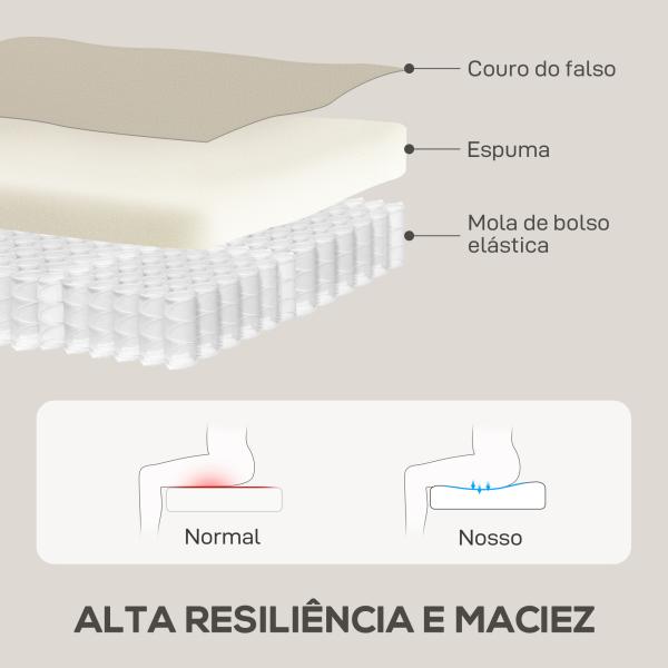 Poltrona Relax Reclinável Manual Giratória Função Baloiço Estofada em PU Reclinável até 135º 97x94x98 cm Creme