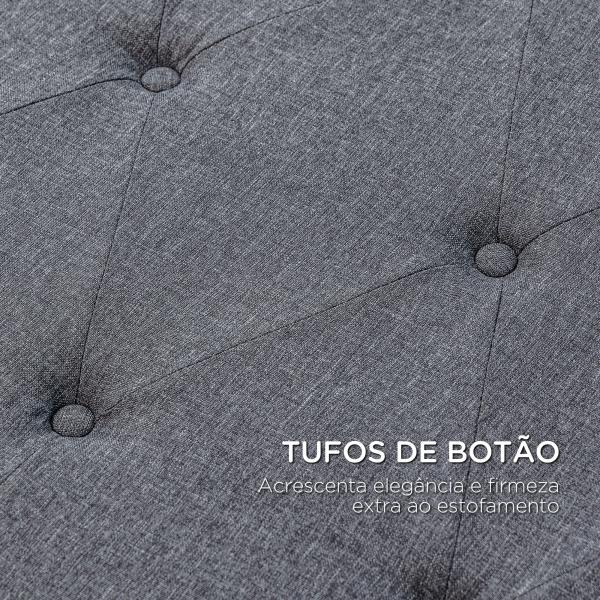 Cabeceira de Cama 160cm Cabeceira de Cama Estofada em Linho e Acolchoada 2 Formas de Uso 160x7x120 cm Cinza