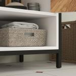 Móvel para Lavatório Pousar Móvel Casa de Banho com 2 Portas e Compartimento Aberto para Lavatório com ou sem Pedestral 80x40x60 cm Branco e Madeira