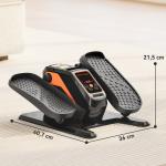 Mini Elíptica Elétrica com 12 Velocidades Modo Manual e Automático Ecrã LED e Pedais Antiderrapantes 40,7x36x21,5 cm Preto