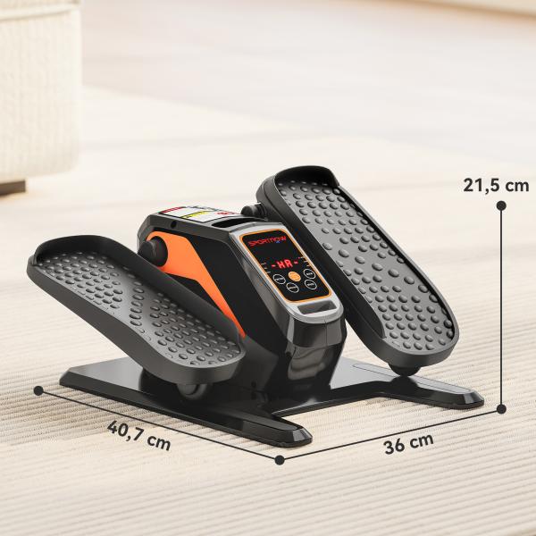 Mini Elíptica Elétrica com 12 Velocidades Modo Manual e Automático Ecrã LED e Pedais Antiderrapantes 40,7x36x21,5 cm Preto