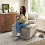 Poltrona Reclinável de Sala de Estar Poltrona Relax Reclinável Manual com Apoio para os Pés 89x98x101 cm Cinza