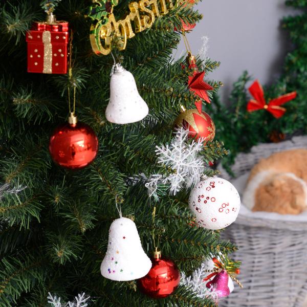 Árvore de Natal Artificial 210cm Ignífugo com 499 Pontas de Ramo PVC Decoração de Natal para Interiores Verde