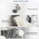 Banheira para Bebé Recém Nascido até 3 Anos Dobrável 30 Litros com Tampa Termossensível e Almofada Confortável Almofadas Antiderrapantes 81,5x50,5x23,5cm Cinza e Branco