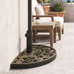 Base para Chapéu de Sol de Resina em Forma Semicircular para Mastros de Ø3,8 cm e Ø4,8 cm Peso 9 kg 50x31x32 cm Bronze