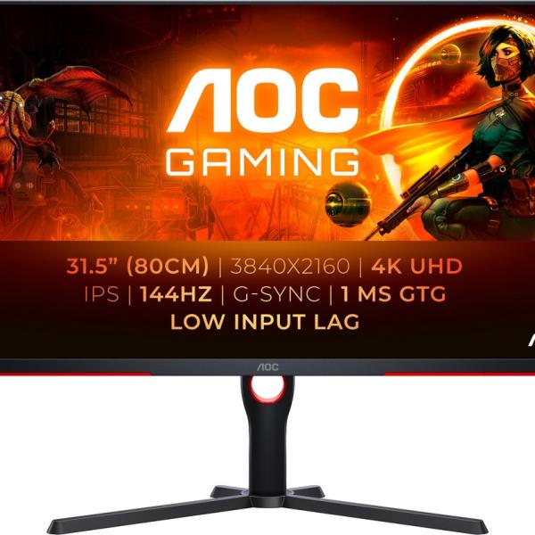 Monitor 31,5 G3 U32G3X/BK LED 4K Ultra HD (Preto/Vermelho) - AOC