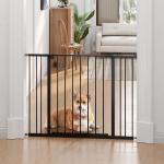 Barreira de Segurança para Animais de Estimação Extensível para Escadas e Portas Barreira de Segurança para Cães 76 - 107x76 cm Preto