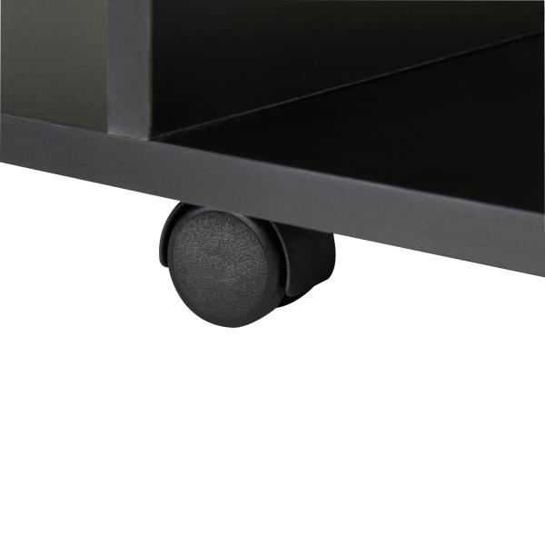 Móvel para TV para Televisores de até 42 Polegadas Móvel de TV com Prateleiras e Rodas com Travão 80x40x40cm Preto