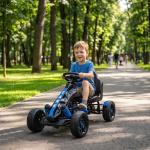Kart a Pedais para Crianças com Embraiagem Automática Travão e Rodas Antiderrapantes em EVA 100x59x60,5 cm Azul