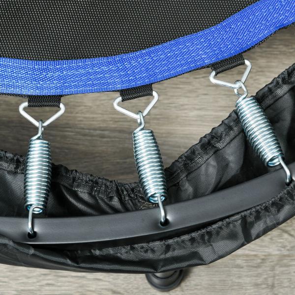 Trampolim Fitness Ø102 Trampolim Dobrável com Pega Ajustável em 4 Níveis Estrutura de Aço Azul