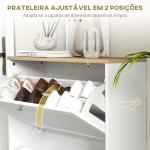Sapateira Estreita com 2 Portas Sapateira para Entrada com Prateleiras Ajustáveis para 12 Pares de Sapatos 60x24x80 cm Branco