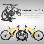 Suporte de Estacionamento Cruzado para 2 Bicicletas Aço Portátil 60x54x57 cm Preto