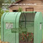Estufa de Jardim Estufa Resistente com 4 Janelas Anti - UV para Cultivo de Plantas em Terraço Pátio 185x94x150 cm Verde