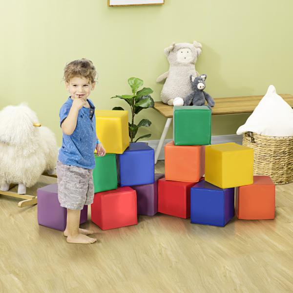 Conjunto de 12 Blocos Psicomotricidade para Crianças Blocos de Construção Brinquedo para Aprendizagem Multicor